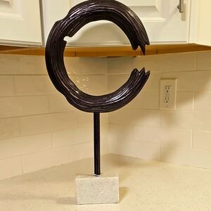 PIKE CIRCLE hand made in India REAL MARBLE! Abstract Sculpture on Marble Base